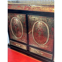 Bonheur du Jour in Boulle Marquetry, Napoleon III Period, France, circa 1870