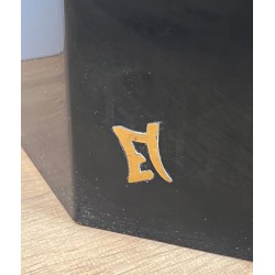 Black Lacquered and Gilt Metal Console, Jean-Claude Mahey, France, circa 1970