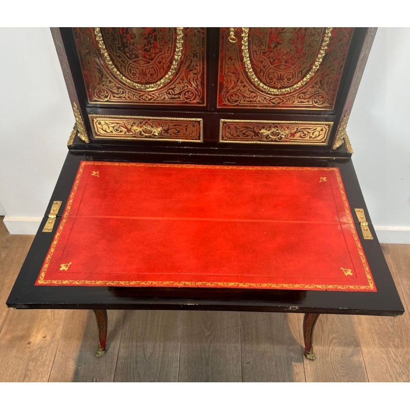 Bonheur du Jour in Boulle Marquetry, Napoleon III Period, France, circa 1870