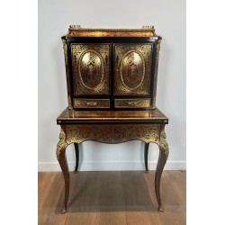 Bureau Bonheur du Jour Marqueterie Boulle, Époque Napoléon III, France, vers 1870