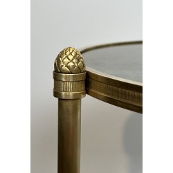 Three Tiers Round Gueridon with Eglomized Mirror Tops by Maison Baguès