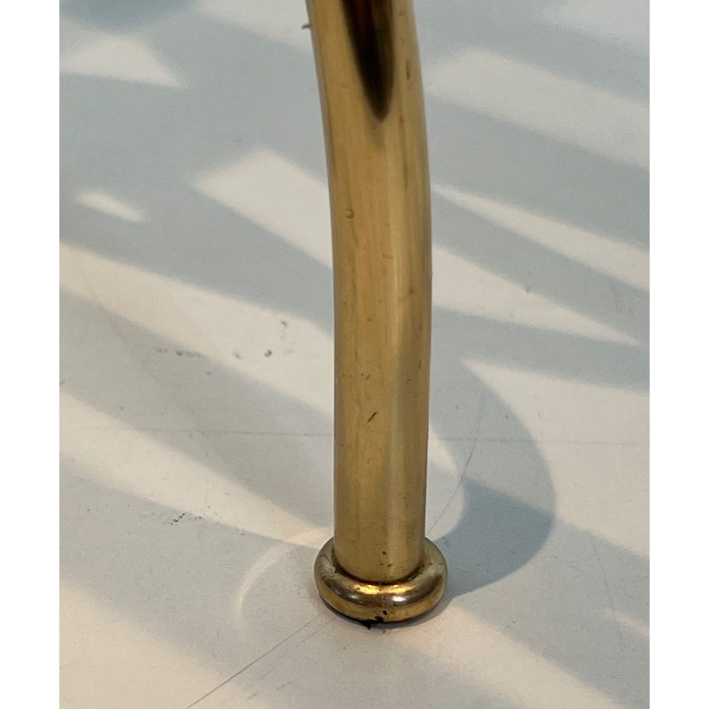 Suite Tables Gigognes Néoclassiques Laiton Piétement Arqué, Travail Français, vers 1970