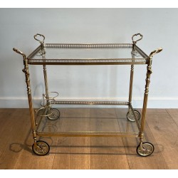Neoclassical Brass Drinks Trolley Cherub Mounts Style Maison Jansen 1940