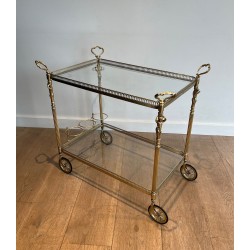 Neoclassical Brass Drinks Trolley Cherub Mounts Style Maison Jansen 1940
