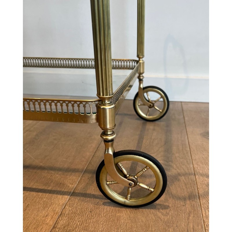 Neoclassical Brass Drinks Trolley Cherub Mounts Style Maison Jansen 1940
