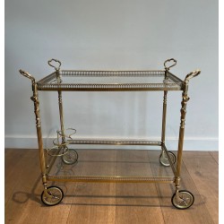 Table Roulante Néoclassique Laiton Angelots Goût Maison Jansen vers 1940