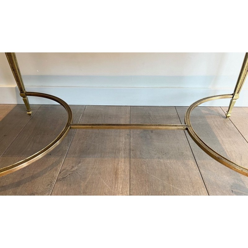 Art Déco Bronze Black Portor Marble Coffee Table Style Maison Jansen circa 1940