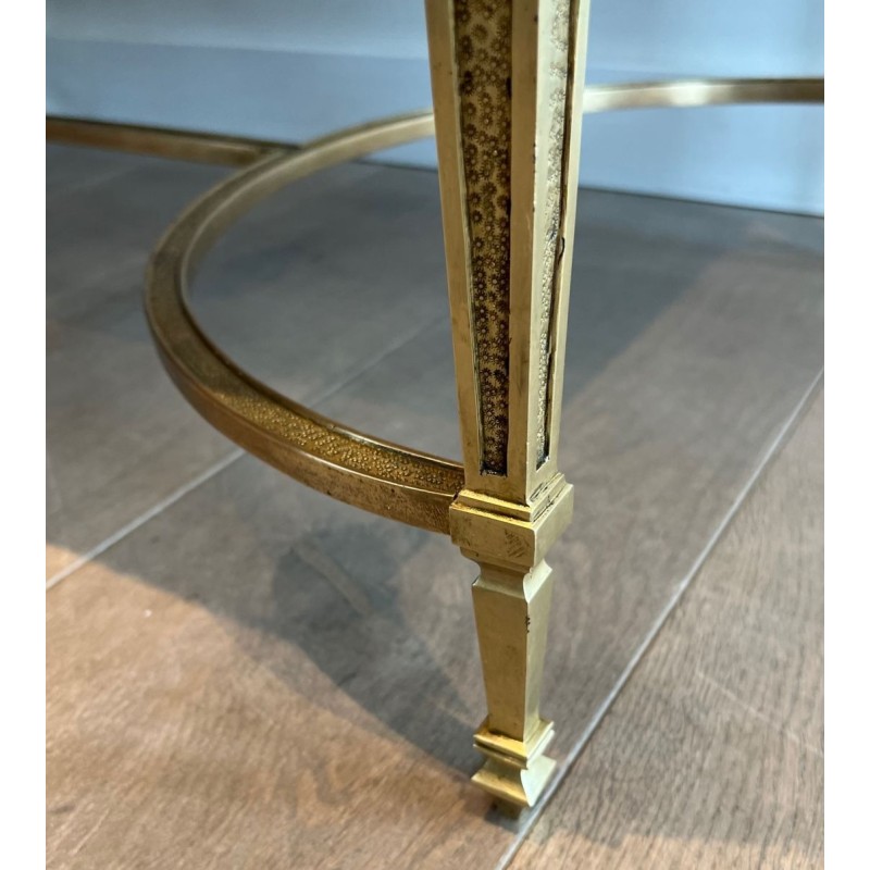 Art Déco Bronze Black Portor Marble Coffee Table Style Maison Jansen circa 1940