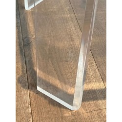 Paire Bouts Canapé Octogonaux Lucite Chrome Maison Jansen France vers 1970