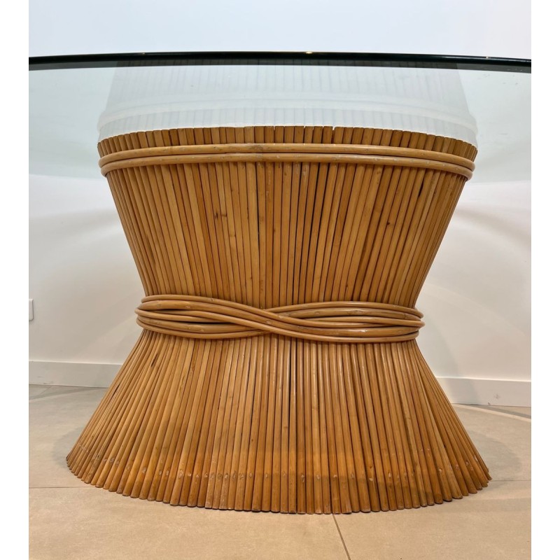 Table Épi de Blé en Bambou, Elinor McGuire, vers 1975