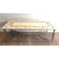 Neoclassical Bronze and Marble Coffee Table, France, circa 1935