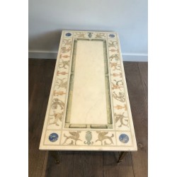 Neoclassical Bronze and Marble Coffee Table, France, circa 1935