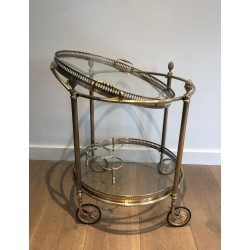 Round Brass Drinks Trolley by Maison Bagués