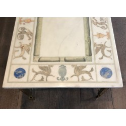 Neoclassical Bronze and Marble Coffee Table, France, circa 1935