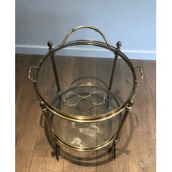 Round Brass Drinks Trolley by Maison Bagués