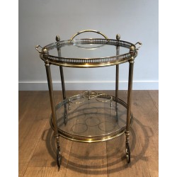 Round Brass Drinks Trolley by Maison Bagués
