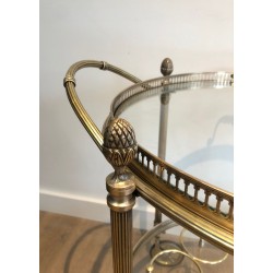 Round Brass Drinks Trolley by Maison Bagués
