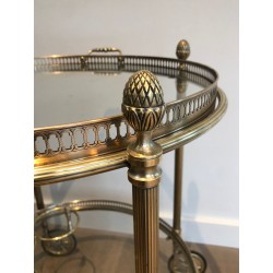 Round Brass Drinks Trolley by Maison Bagués