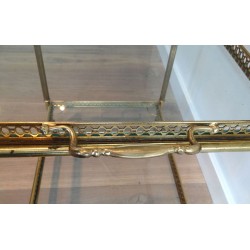 Neoclassical Style Brass Drinks Trolley with Removable Trays