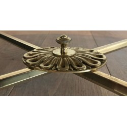 Table Basse Ovale Néoclassique en Laiton et Marbre de Carrare, Maison Jansen, France vers 1940