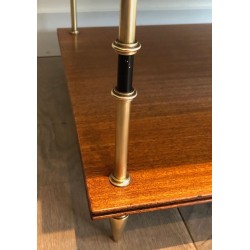 Paire de Consoles à Trois Niveaux en Acajou et Laiton, Maison Jansen, France vers 1940