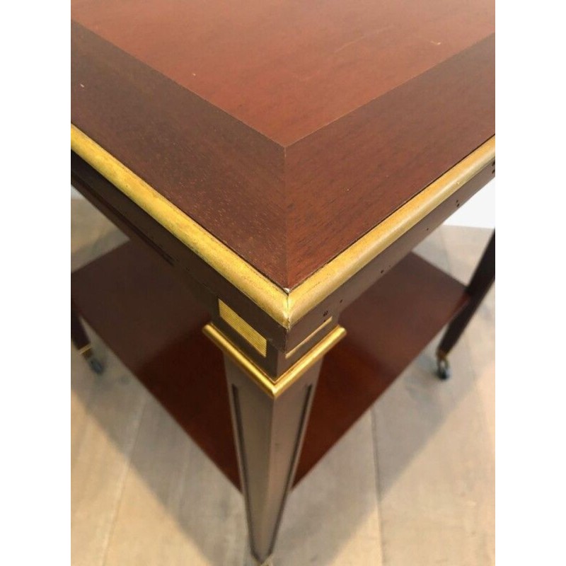 Table en Acajou et Laiton signée Hugnet