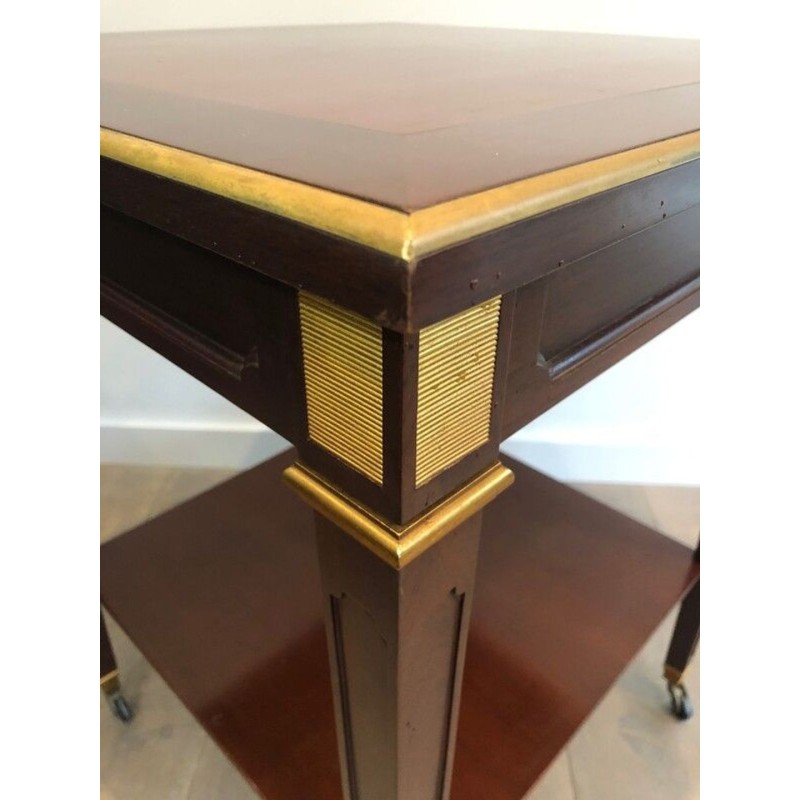 Table en Acajou et Laiton signée Hugnet