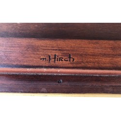 Table Basse en Bois Sculpté et Doré à Plateau Miroir, Signée M. Hirch, France vers 1940