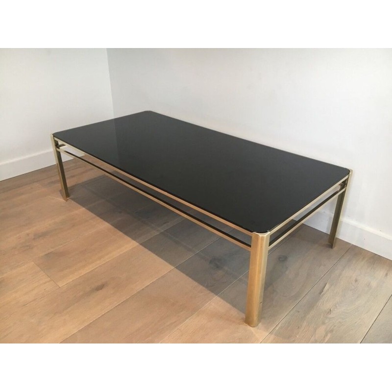 Table Basse en Bronze et Laiton Signée Jacques Théophile Lepelletier, Numérotée, circa 1970
