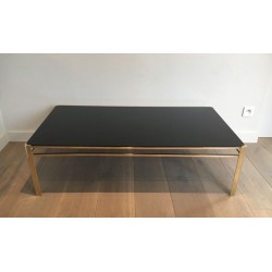 Table Basse en Bronze et Laiton Signée Jacques Théophile Lepelletier, Numérotée, circa 1970