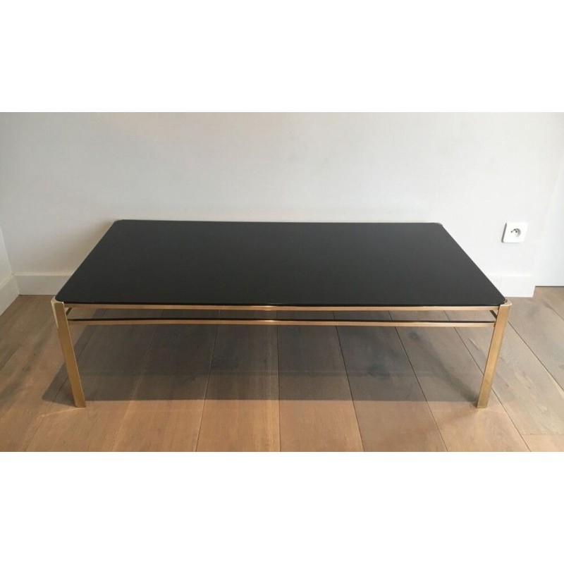 Table Basse en Bronze et Laiton Signée Jacques Théophile Lepelletier, Numérotée, circa 1970