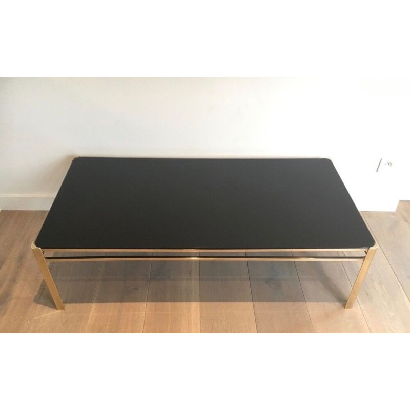 Table Basse en Bronze et Laiton Signée Jacques Théophile Lepelletier, Numérotée, circa 1970
