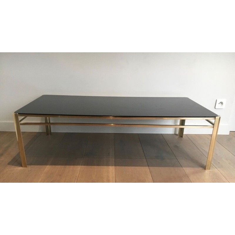 Table Basse en Bronze et Laiton Signée Jacques Théophile Lepelletier, Numérotée, circa 1970