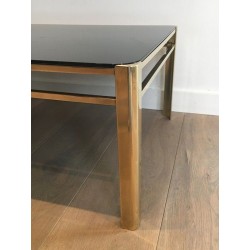 Table Basse en Bronze et Laiton Signée Jacques Théophile Lepelletier, Numérotée, circa 1970