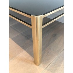Table Basse en Bronze et Laiton Signée Jacques Théophile Lepelletier, Numérotée, circa 1970