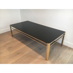 Table Basse en Bronze et Laiton Signée Jacques Théophile Lepelletier, Numérotée, circa 1970
