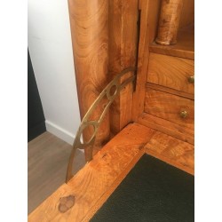 French Empire Burr Walnut Fall-Front Secrétaire with Detached Columns, circa 1850