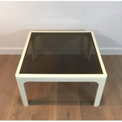 Paire de Bouts de Canapé Carrés Laqués Blanc en Fibre de Verre, Poschinger, c.1970