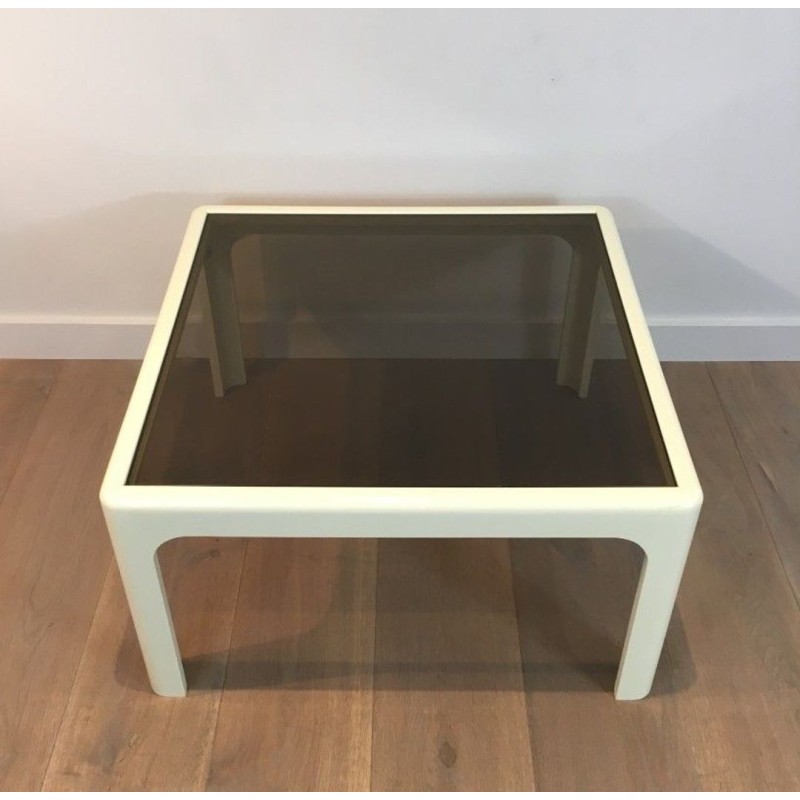Paire de Bouts de Canapé Carrés Laqués Blanc en Fibre de Verre, Poschinger, c.1970