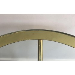 Paire de Bouts de Canapé Ronds en Laiton Doré et Verre, circa 1970