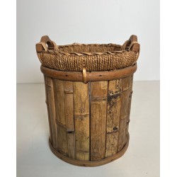 Corbeille à Papiers en Rotin