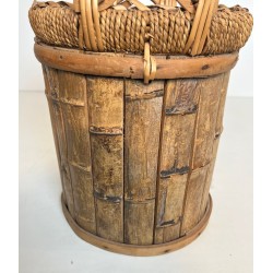 Corbeille à Papiers en Rotin