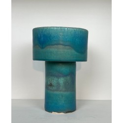 Turquoise-Glazed Zoomorphic Ceramic Pitcher Signed by Didier Toulemonde