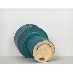 Turquoise-Glazed Zoomorphic Ceramic Pitcher Signed by Didier Toulemonde