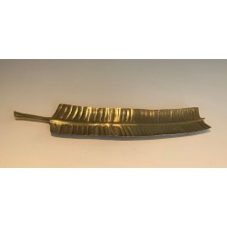 Long Brass Vide-Poche in the Shape of a Feather