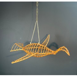 Large Decorative Rattan Mobile of a Soaring Bird