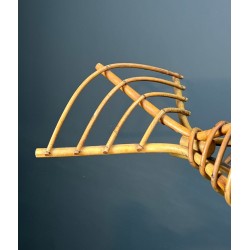 Grand Mobile Décoratif en Rotin Représentant un Oiseau en Vol