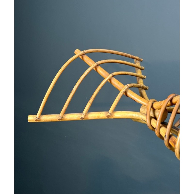 Grand Mobile Décoratif en Rotin Représentant un Oiseau en Vol