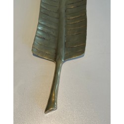 Long Brass Vide-Poche in the Shape of a Feather