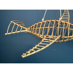 Grand Mobile Décoratif en Rotin Représentant un Oiseau en Vol